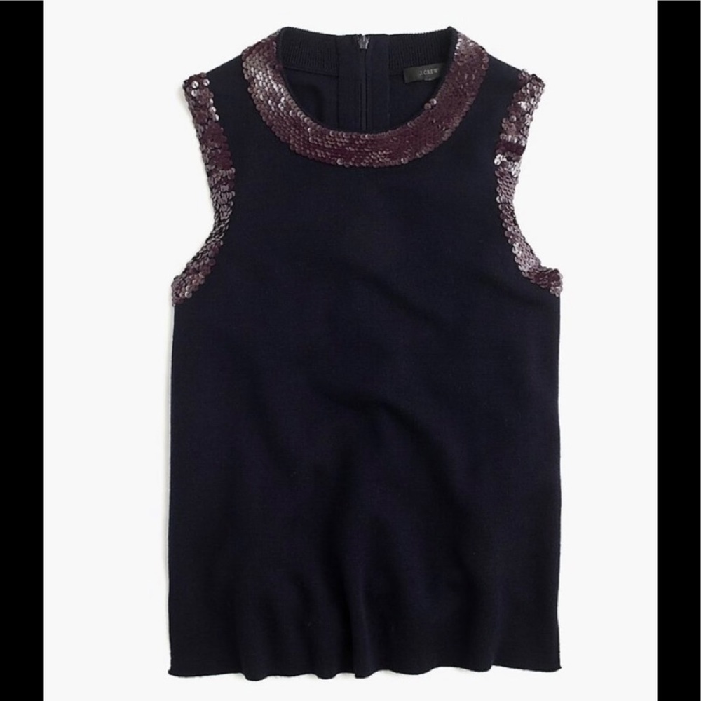 JCrew merino wool sequin sleeveless top